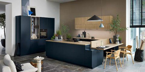 Кухня Nolte K&uuml;chen MANHATTAN Oak & SOFT LACK Blue NOLTEKUCHENMANHATTANOAKSOFTLACKBLUE фото